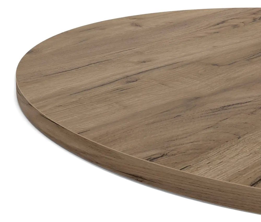 Стол обеденный круглый SHT-TU14 d-90 ЛДСП дуб галифакс табак/черный металл (SHF) | Интернет магазин Масса Мебель