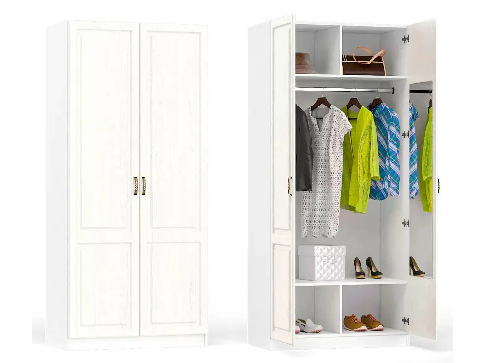 Шкаф для одежды Ливерпуль 13.134.01 белый ясень ваниль (Mob) | Интернет магазин Масса Мебель