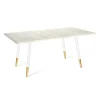 Стол обеденный SHT-TU14/120/80 МДФ белый муар / золото / онтарио (SHF) снято