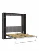 Встроенная кровать-трансформер с диваном черный ясень / перламутр | Интернет магазин Масса Мебель