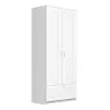 Шкаф для одежды комбинированный Сириус 2 двери и 1 ящик белый (GL)