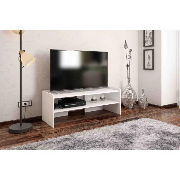Тумба под ТВ Нота, 1200х460х440, цвет белый - интернет магазин Масса Мебель