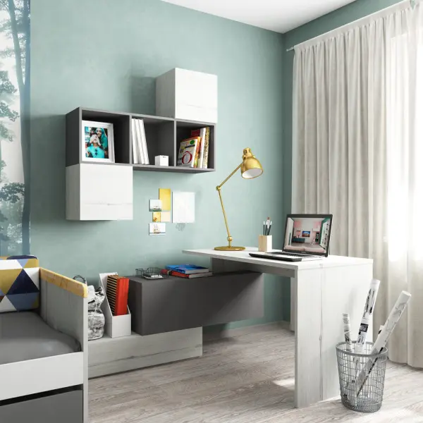 Тумба нижний ярус коллекция НьюТон Грэй Темно серый лофт (POP) ВЫСТАВОЧНЫЙ ОБРАЗЕЦ - интернет магазин Масса Мебель