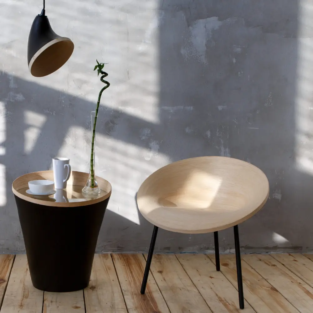 Кофейный столик NAG (шпон дуба/стекло/металл) (MON)