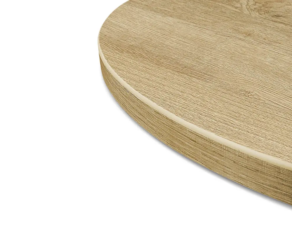 Стол обеденный круглый SHT-TU7-1/TT 60 ЛДСП корич.муар(цинк) / черный / дуб песочный (SHF) снято - интернет магазин Масса Мебель