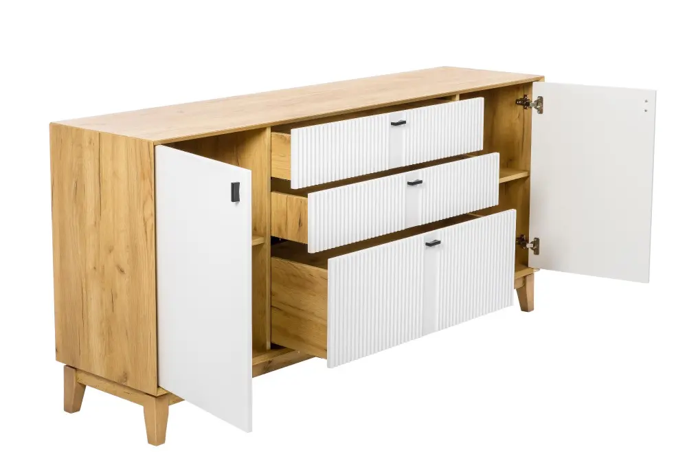 Тумба 1800 Бари (Дуб Золотой/Белый) | Интернет магазин Масса Мебель