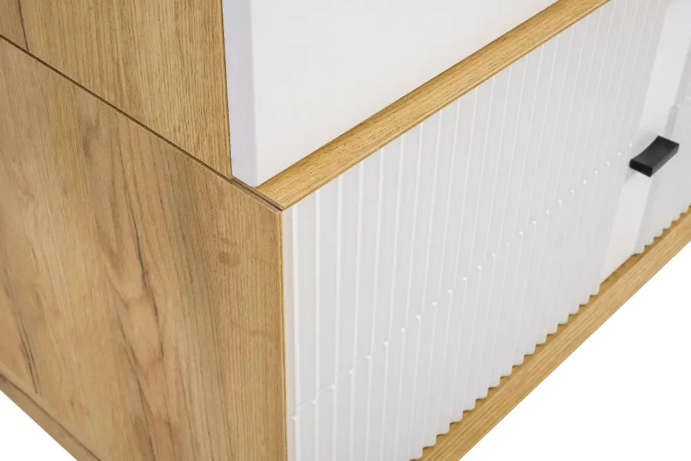 Шкаф двухстворчатый Бари  (Дуб Золотой/Белый) ЛД | Интернет магазин Масса Мебель