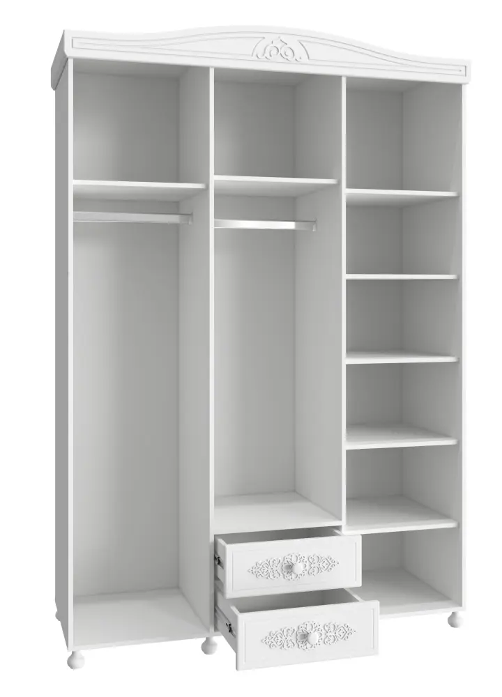 Шкаф для одежды трехдверный Ассоль с зеркалом (COM) | Интернет магазин Масса Мебель