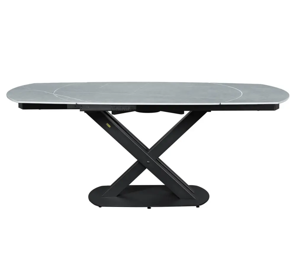 Стол обеденный раскладной SHT-T75 серый светлый /черный (SHF) | Интернет магазин Масса Мебель