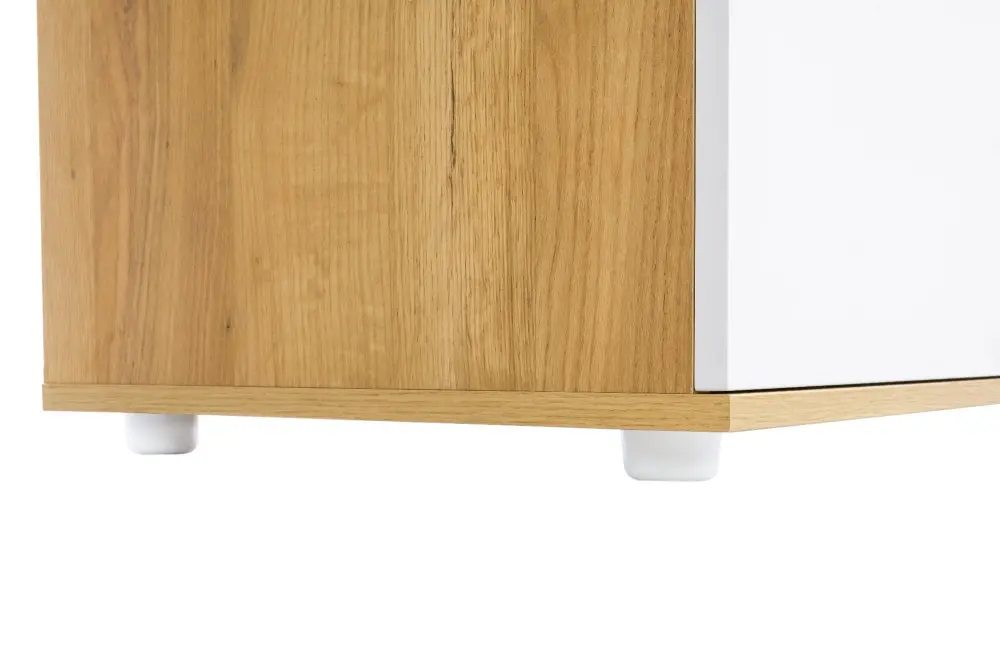 Шкаф двухстворчатый узкий Марта-2 (Дуб золотой/Белый глянец) ЛД - интернет магазин Масса Мебель