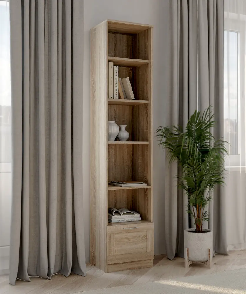 Стеллаж Сириус 1 ящик 39х190 дуб сонома (GL) | Интернет магазин Масса Мебель