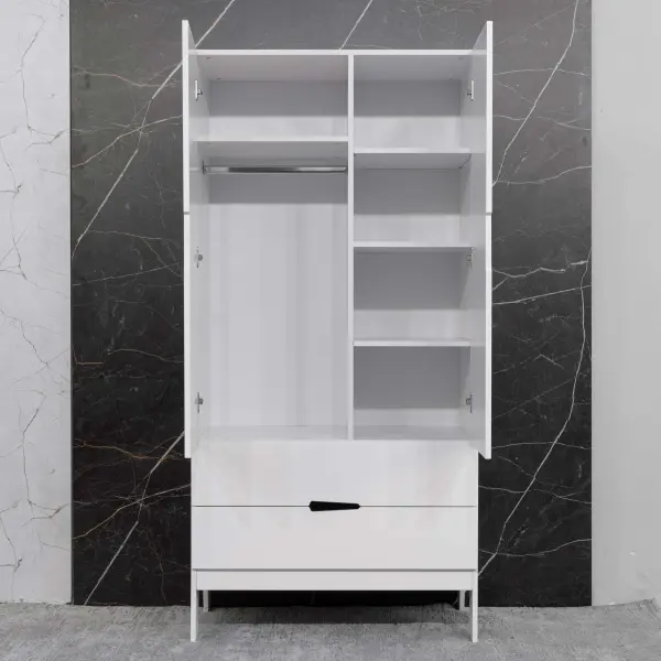 Шкаф распашной Fiora белый (ANT) - интернет магазин Масса Мебель