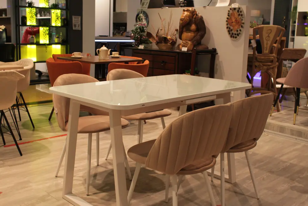 Стол раздвижной SHT-T40/130-160 белый глянцевый / белый (SHF) | Интернет магазин Масса Мебель