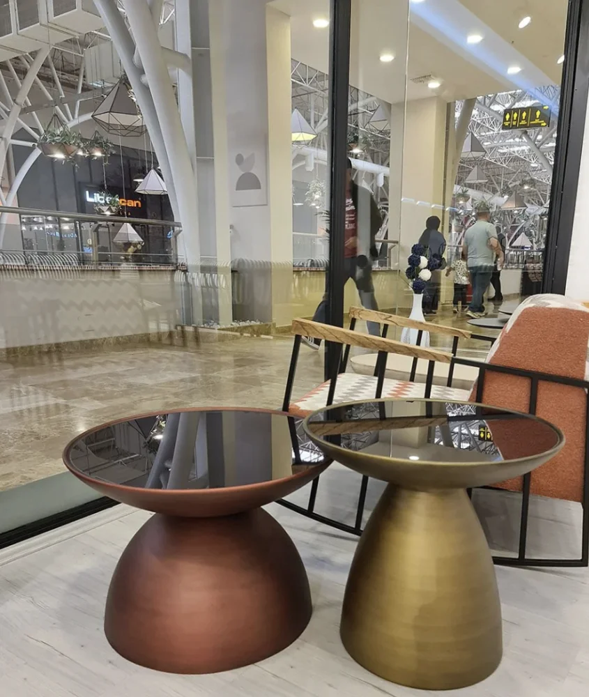 Кофейный столик Larex 639 SET D61 металл, зеркало Турция, ВЫСТАВОЧНЫЙ ОБРАЗЕЦ | Интернет магазин Масса Мебель