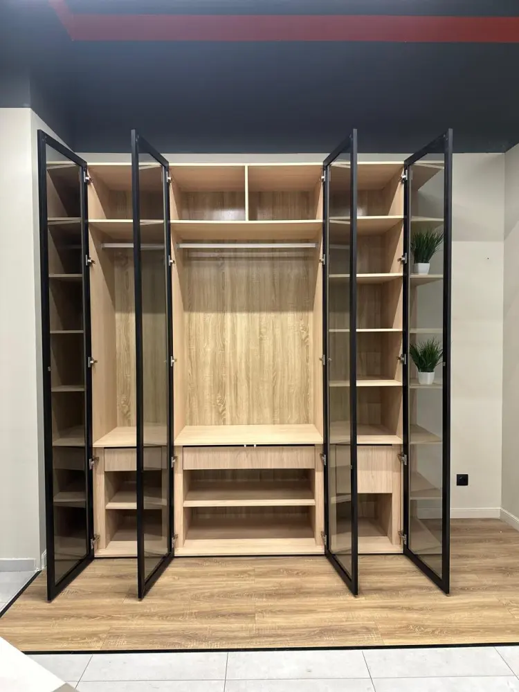 Шкаф MASSA с открытыми полками и витриной(MSS) Выставочный образец | Интернет магазин Масса Мебель