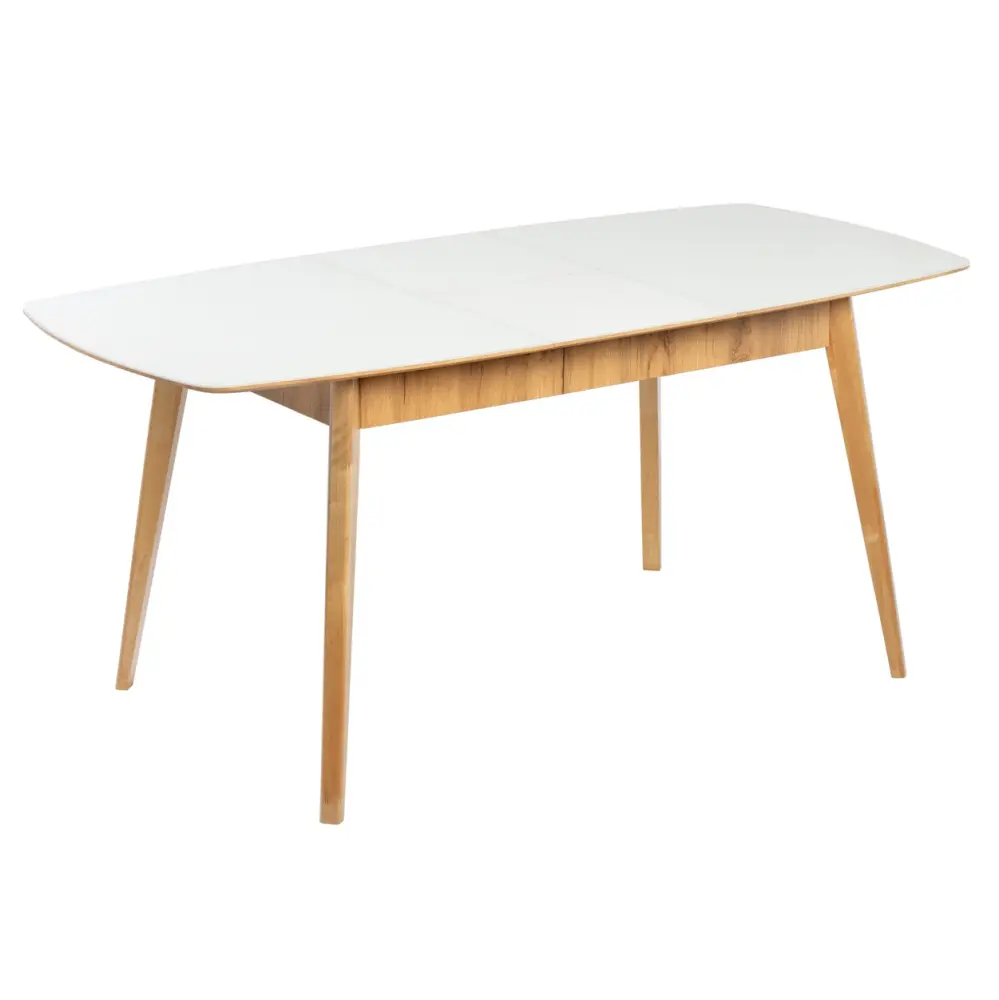 Стол раскладной Альбано СТ 1300+380х800 мдф, стекло белое (SB)  | Интернет магазин Масса Мебель