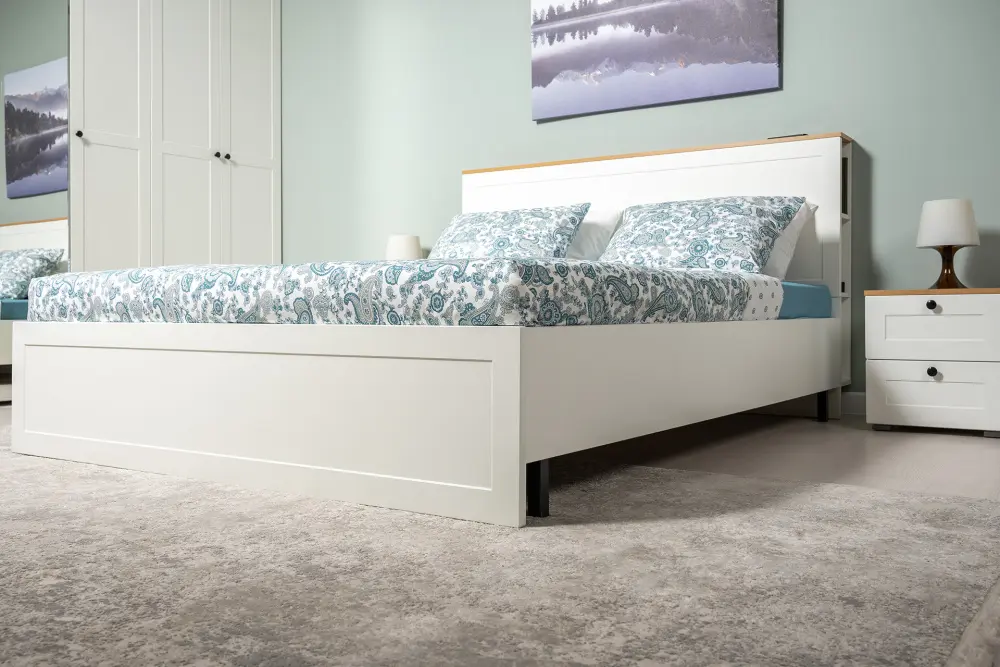 Комплект мебели в спальню Остин №1 Белый/Дуб золотой (Mob) | Интернет магазин Масса Мебель