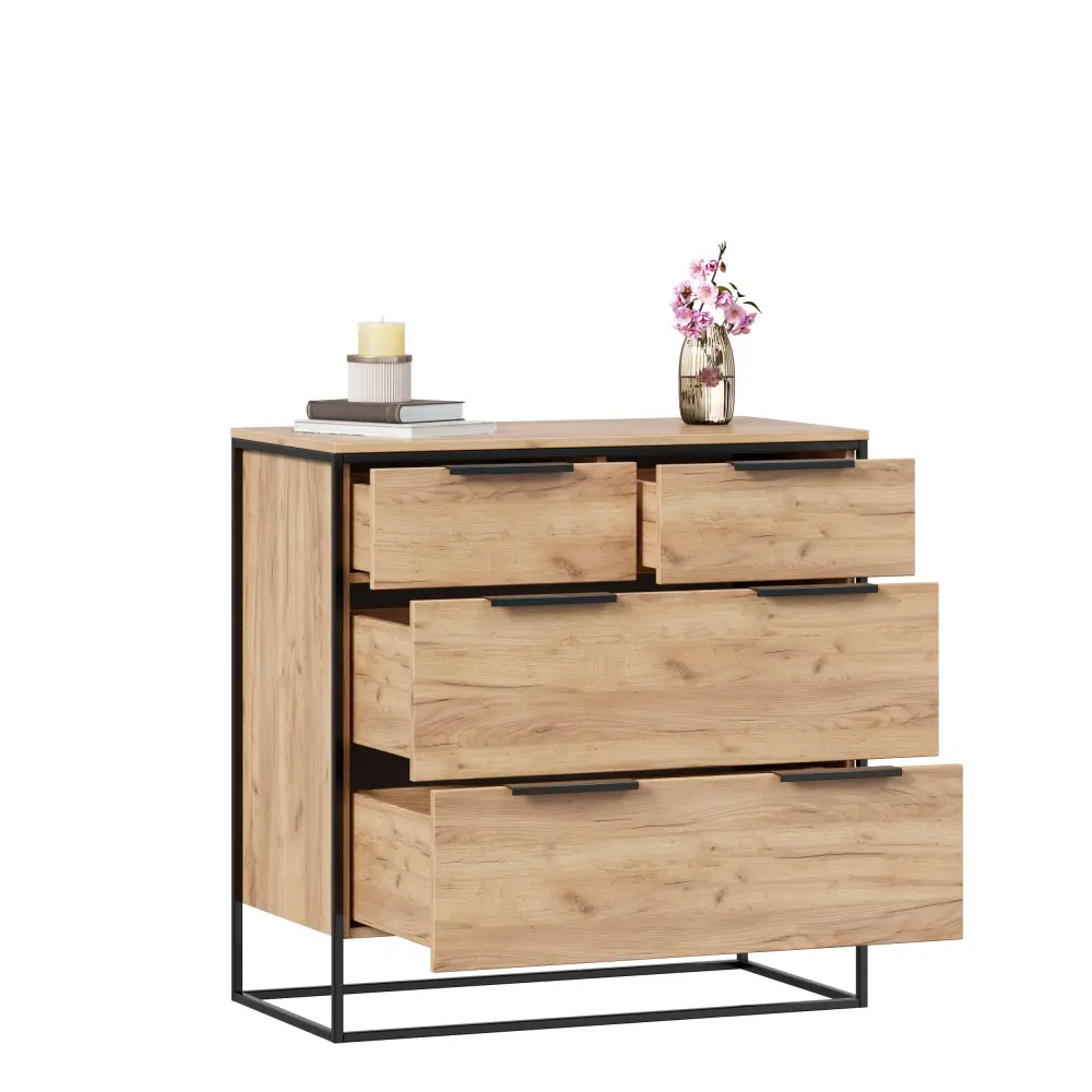 Комод Норд 890 с 4 ящиками (Дуб Золотой) ЛД - интернет магазин Масса Мебель