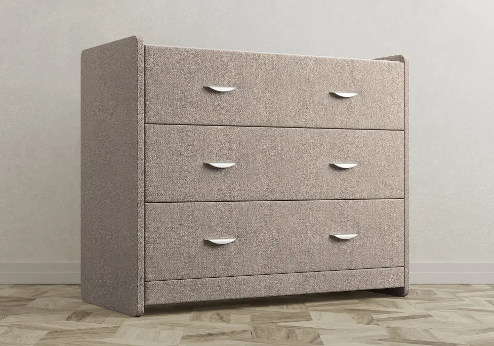 Комод 3 ящика Люкс рогожка мокко (SM) | Интернет магазин Масса Мебель