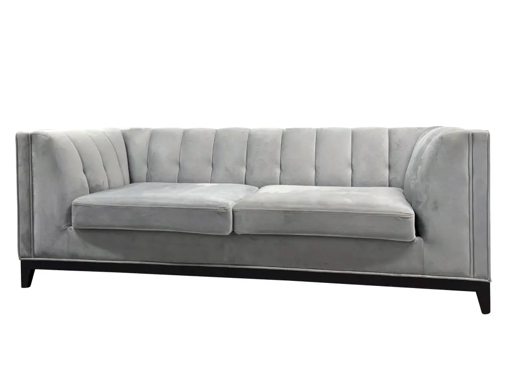 Диван прямой Фенди серый велюр (MAI) Выставочный образец | Интернет магазин Масса Мебель