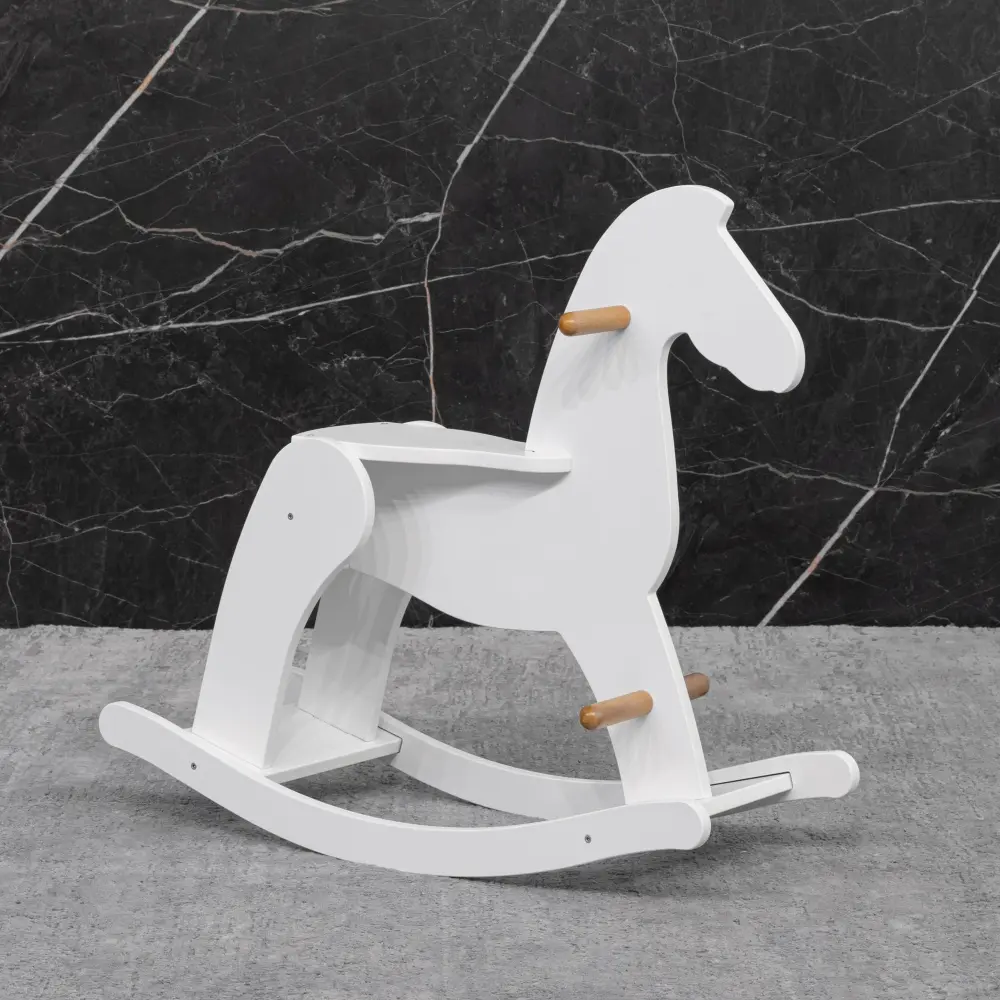 Лошадка-качалка белый/ дерево (ANT) ДМ001 ВЫСТАВОЧНЫЙ ОБРАЗЕЦ 