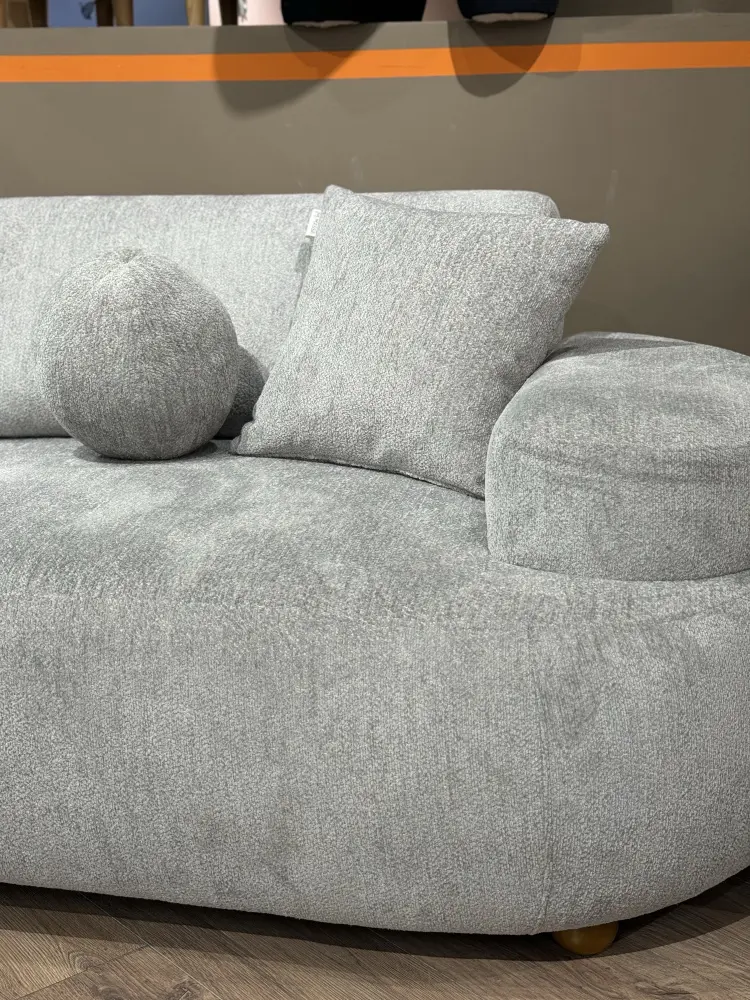 Диван прямой трехместный Rio 3 Seather букле (Турция) (Серый) Выставочный образец | Интернет магазин Масса Мебель