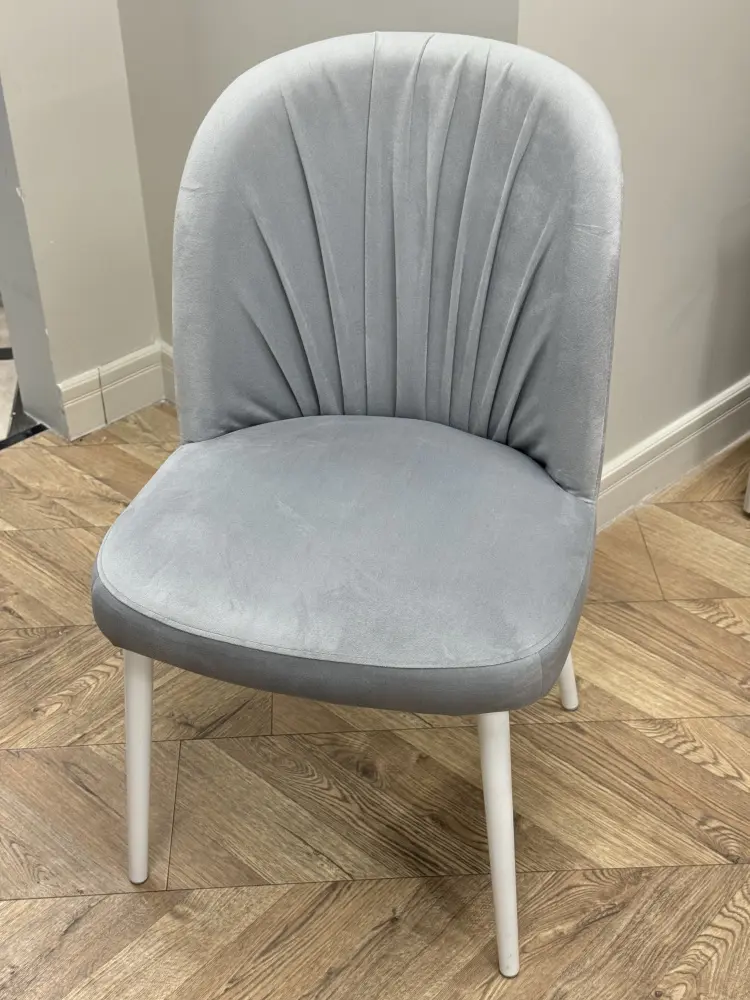 Стул мягкий Рози-s металл белый/3Velu 52 СКЛ. (VIS) Выставочный образец | Интернет магазин Масса Мебель