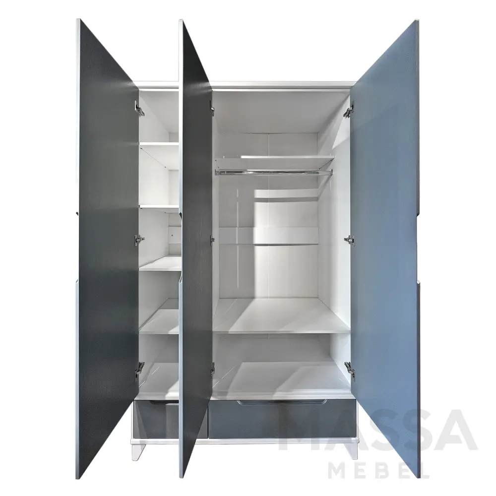 Шкаф трехстворчатый Соня из массива и шпона (3 цветовых решения) BR | Интернет магазин Масса Мебель