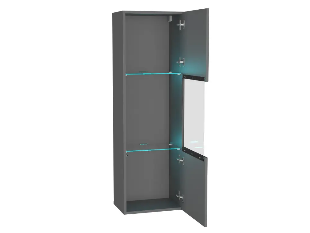 Шкаф навесной со стеклом Point Т-22 Серый Графит (NK) | Интернет магазин Масса Мебель