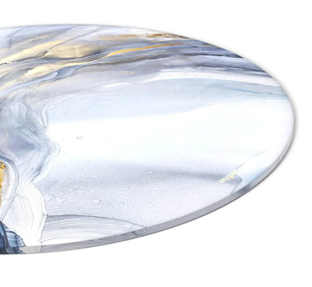 Стол обеденный круглый SHT-TU30/TT32  d-80 МДФ/стекло лунная ночь/серый пластик (SHF) - интернет магазин Масса Мебель