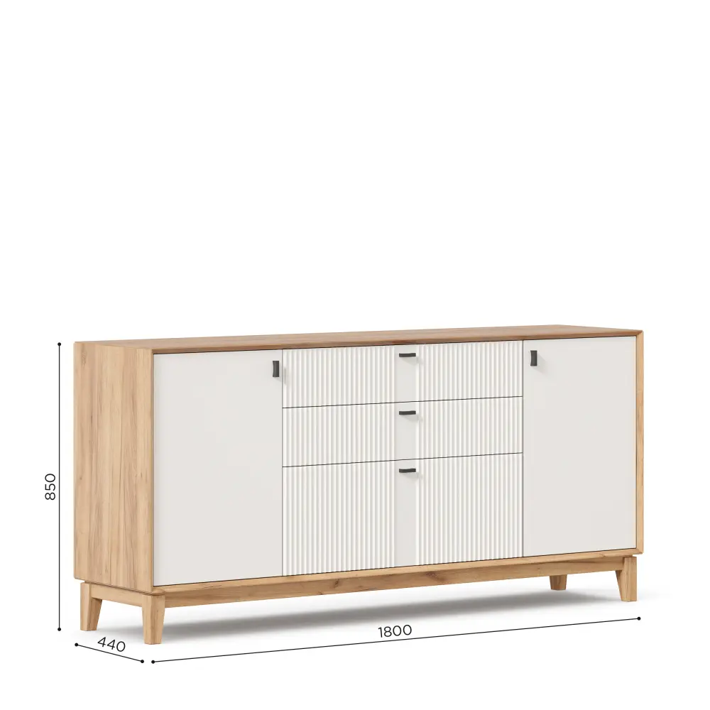 Тумба 1800 Бари (Дуб Золотой/Белый) | Интернет магазин Масса Мебель