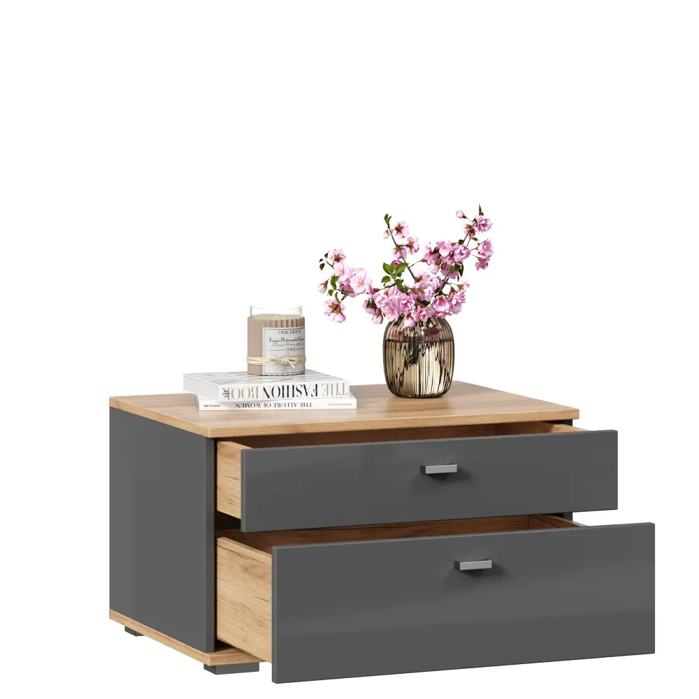 Тумба прикроватная Фиджи (Дуб Золотой/Антрацит) ЛД | Интернет магазин Масса Мебель