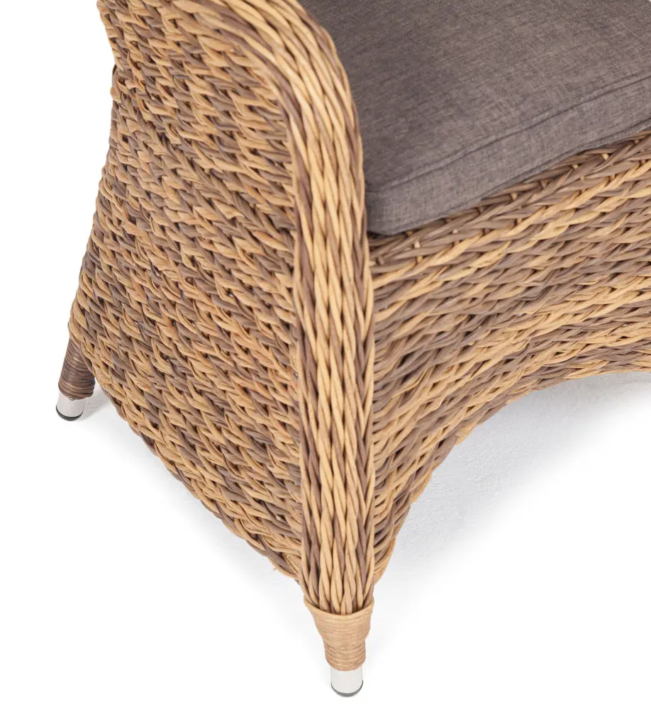 "Равенна" плетеное кресло из искусственного ротанга (гиацинт), цвет соломенный (sis) | Интернет магазин Масса Мебель