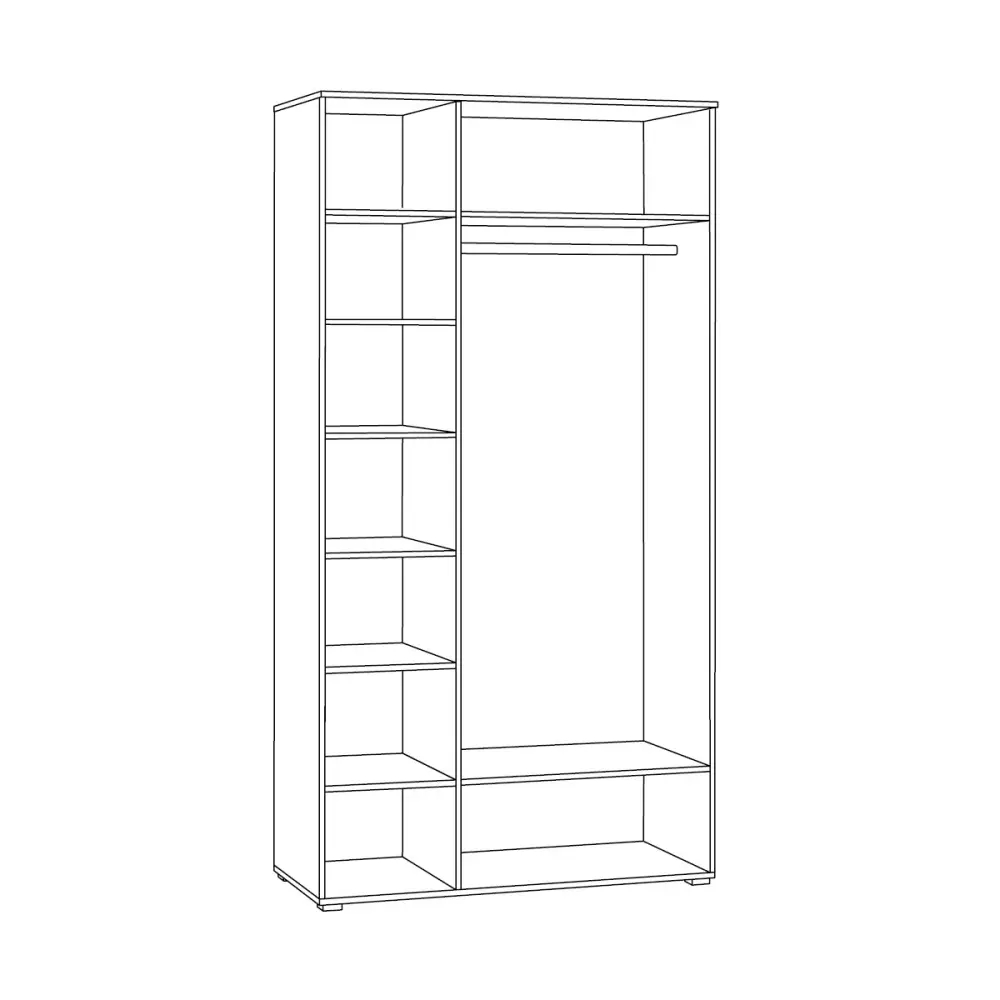 Шкаф для одежды трехдверный Остин 13.336.03 Белый шагрень/Дуб Золотой (Mob) | Интернет магазин Масса Мебель