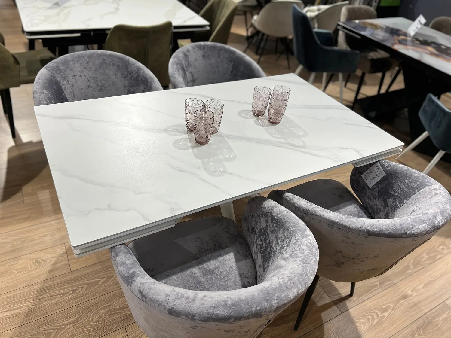 Стол обеденный раздвижной Монако 120х80 керамика белый/белый (STPR)