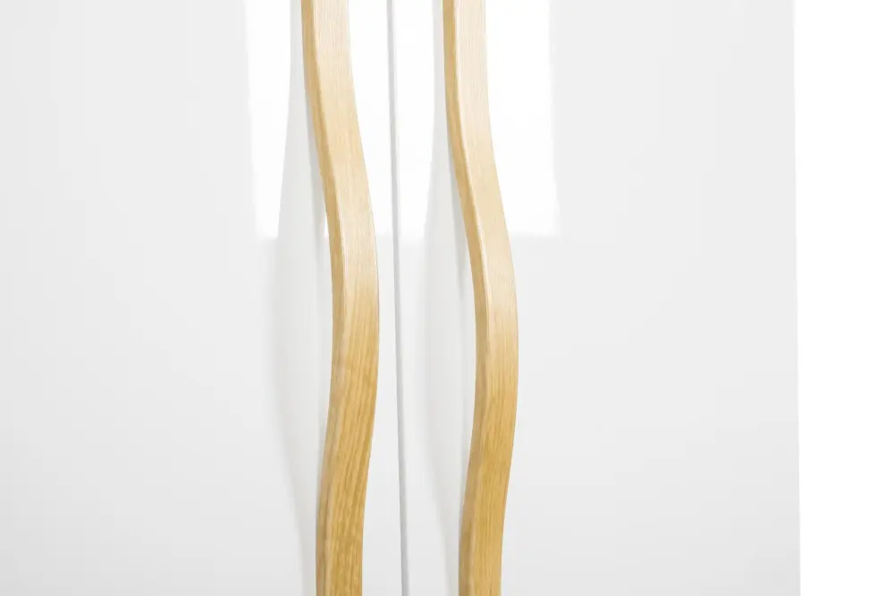 Шкаф двухстворчатый узкий Марта-2 (Дуб золотой/Белый глянец) ЛД - интернет магазин Масса Мебель