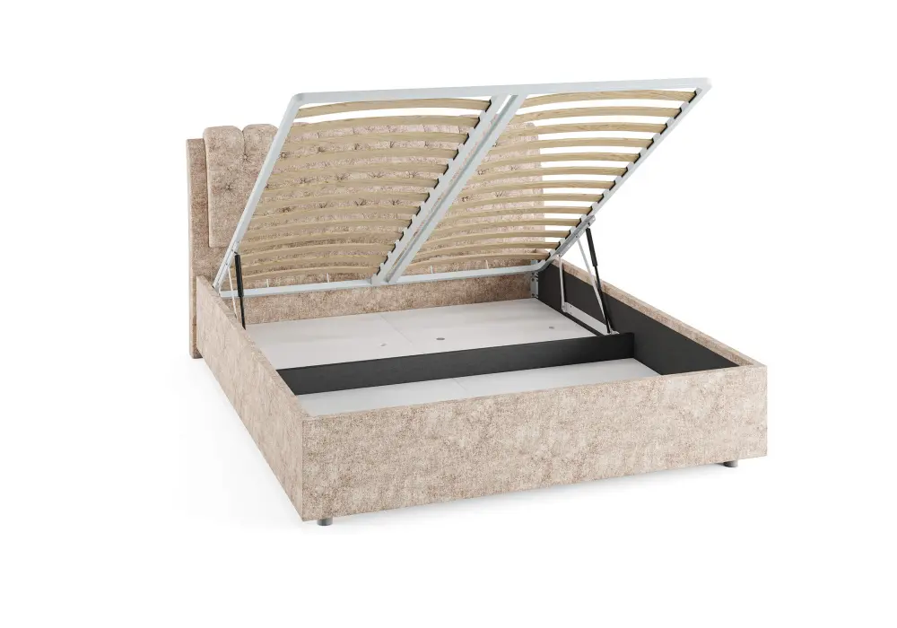 Кровать мягкая двуспальня Oliva 140/160/180/200 микровелюр (SM) - интернет магазин Масса Мебель