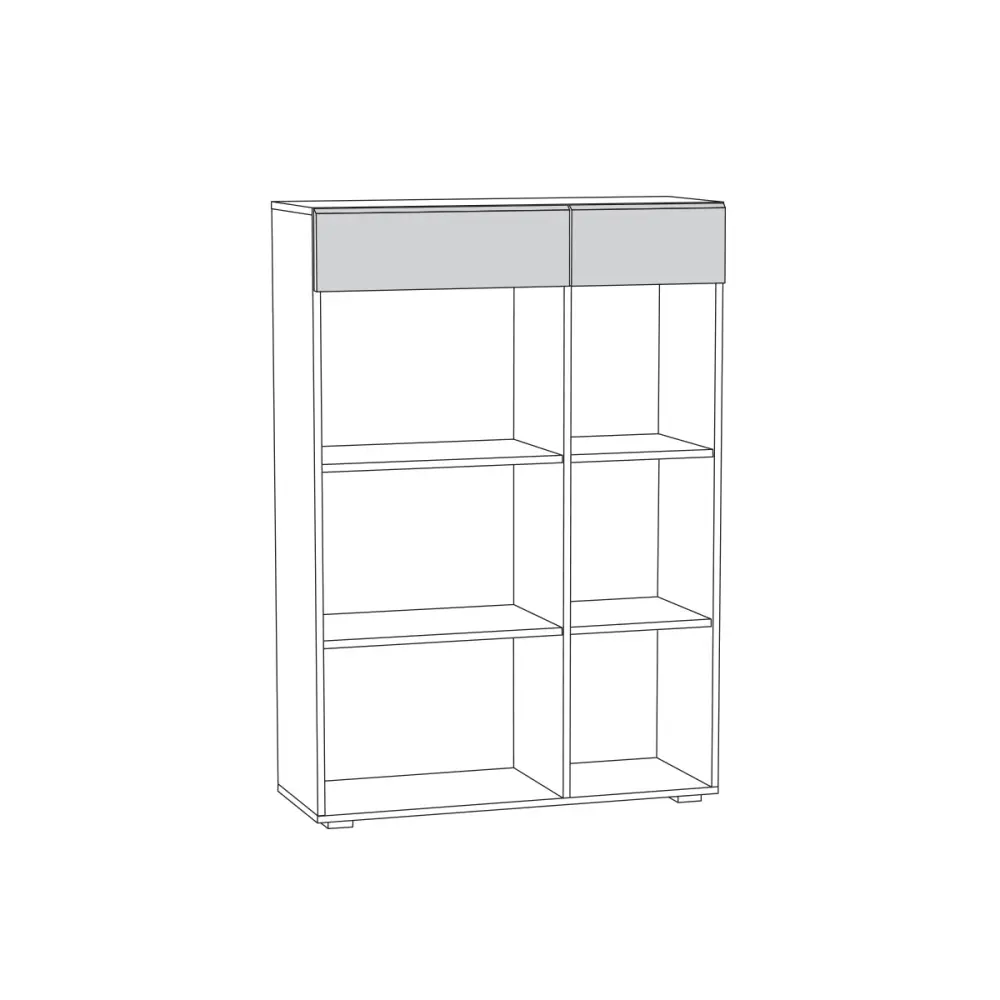 Комод Лайн 13.121 Дуб серый/белый глянец  (Mob) - интернет магазин Масса Мебель