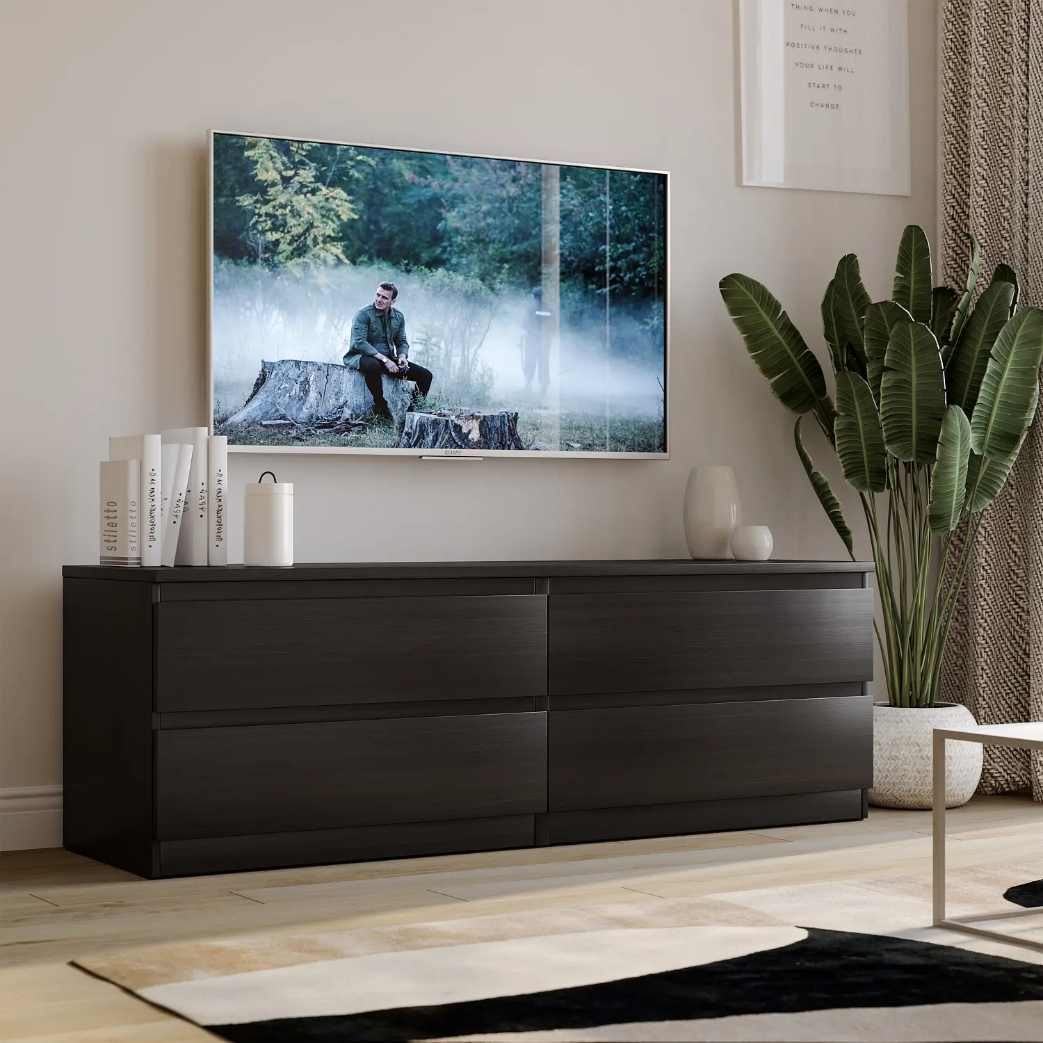 Комод Мальта дуб венге 4 ящика 160х54 (GL)