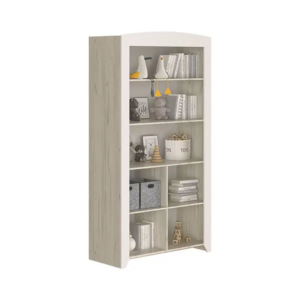 Шкаф открытый Буква (дуб крафт белый/дино) Выставочный образец - интернет магазин Масса Мебель