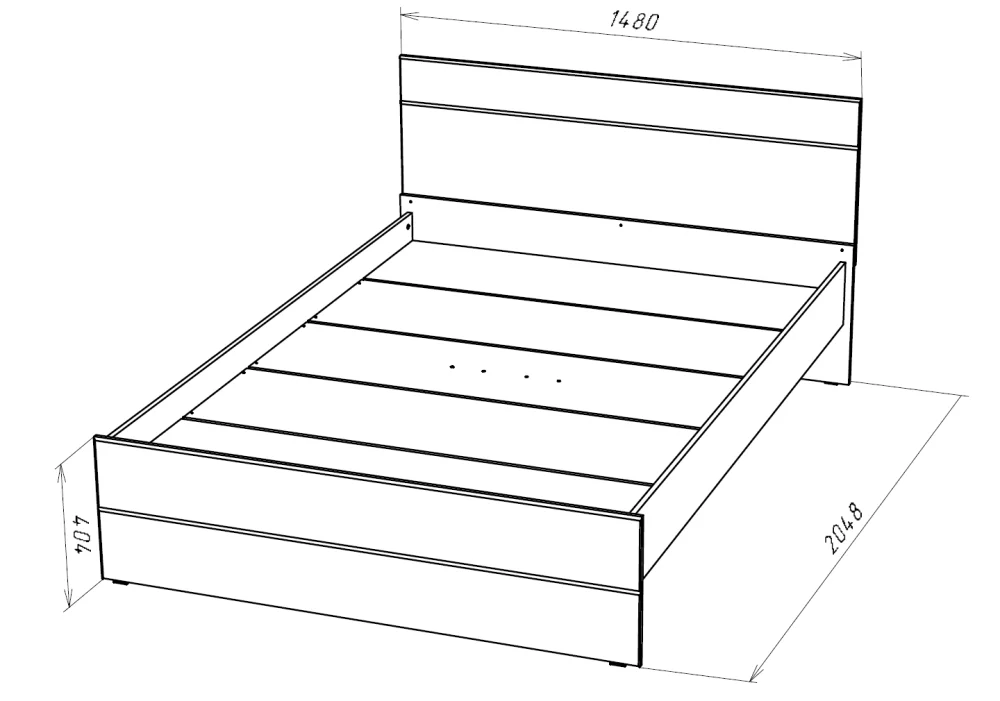 Кровать двухспальная GLOSS 160х200 белый (NK) - интернет магазин Масса Мебель