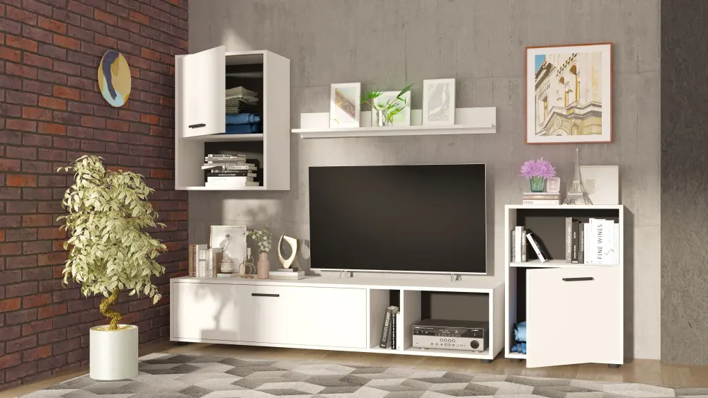 Комплект мебели в гостиную ROCK белый (NK) | Интернет магазин Масса Мебель