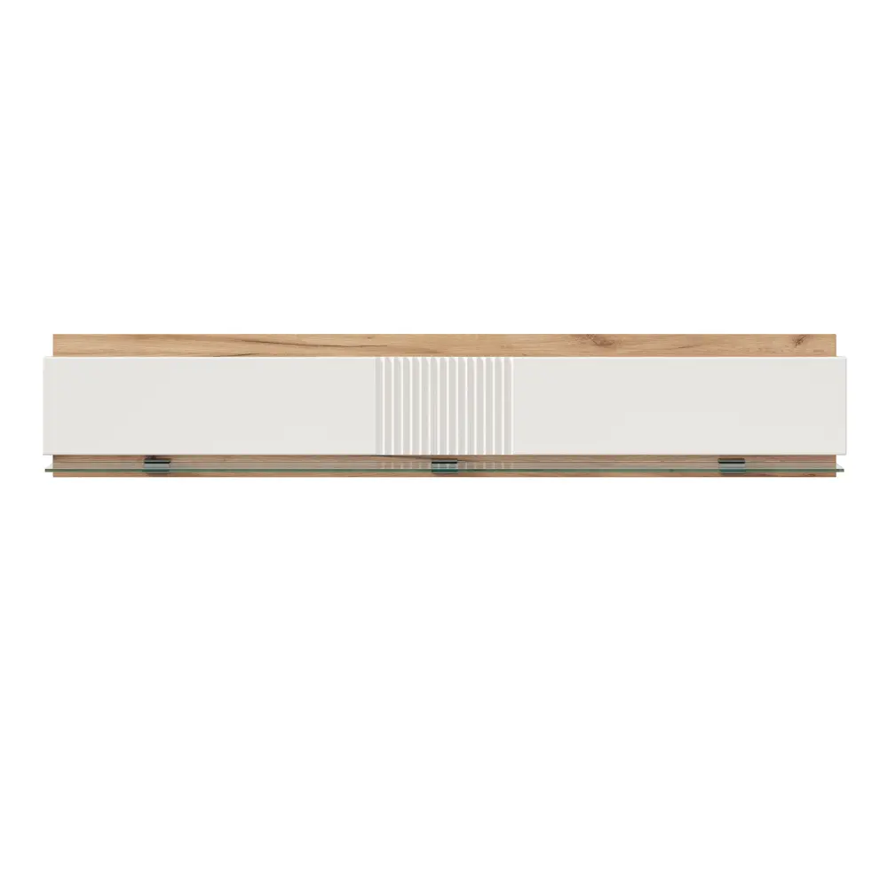 Полка навесная 1400 Бари (Дуб Золотой/Белый) ЛД | Интернет магазин Масса Мебель