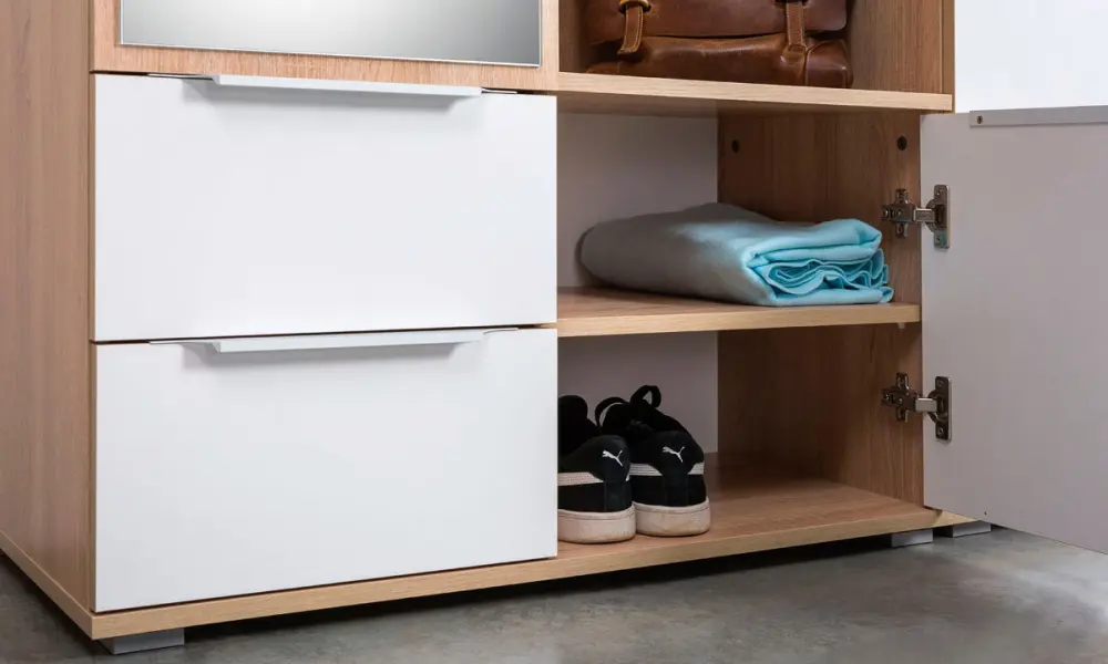 Шкаф -Прихожая комбинированный Куба 10.14 Дуб Сонома/белый премиум (Mob) | Интернет магазин Масса Мебель