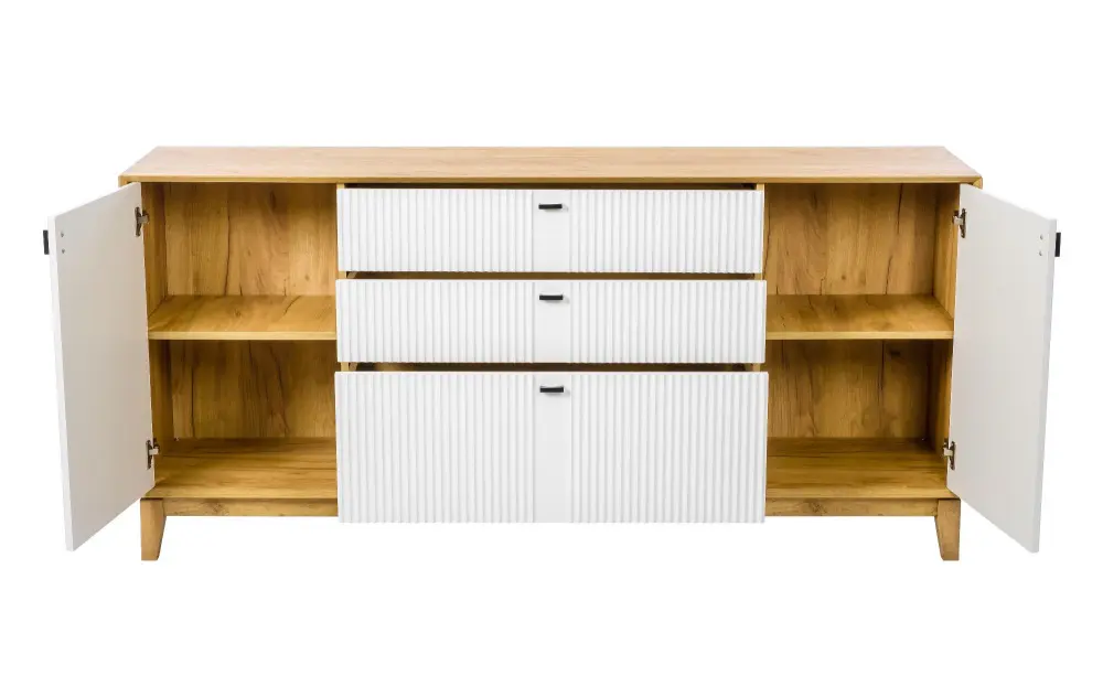 Тумба 1800 Бари (Дуб Золотой/Белый) | Интернет магазин Масса Мебель