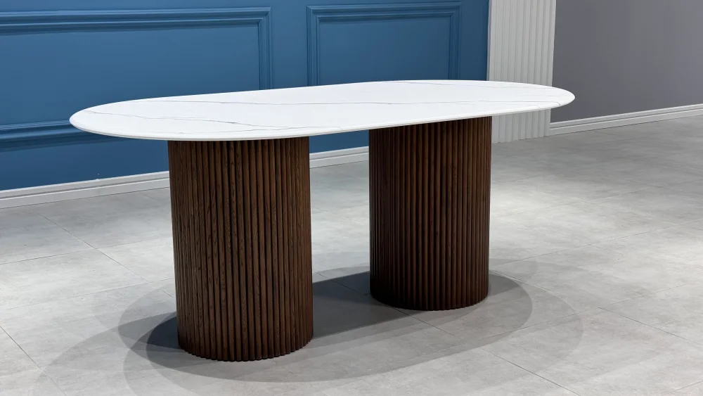 Стол обеденный овальный Рига Д-4 МДФ-дуб, MASSA 