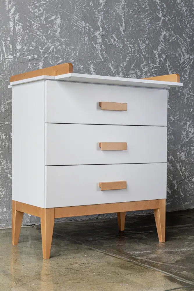 Комод с пеленальным столиком Terra белый/дерево (ANT) 