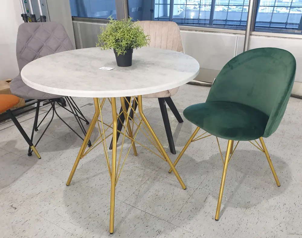 Стул мягкий SHT-ST35-2/S37 лиственно-зеленый / золото (SHF) | Интернет магазин Масса Мебель