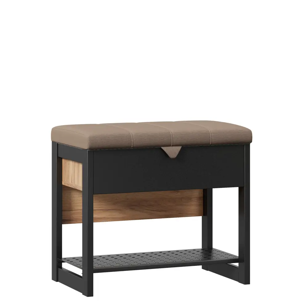 Банкетка Техно 600 (Дуб Золотой/Чёрный) ЛД | Интернет магазин Масса Мебель