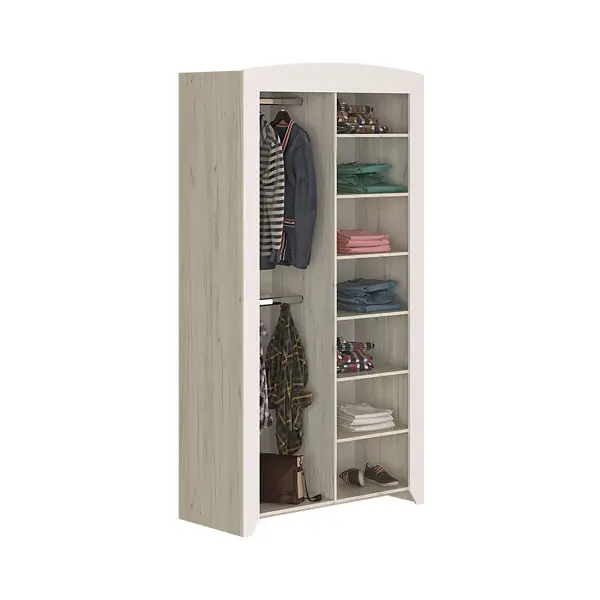 Шкаф многоцелевой Буква (дуб крафт белый/роза софт) - интернет магазин Масса Мебель